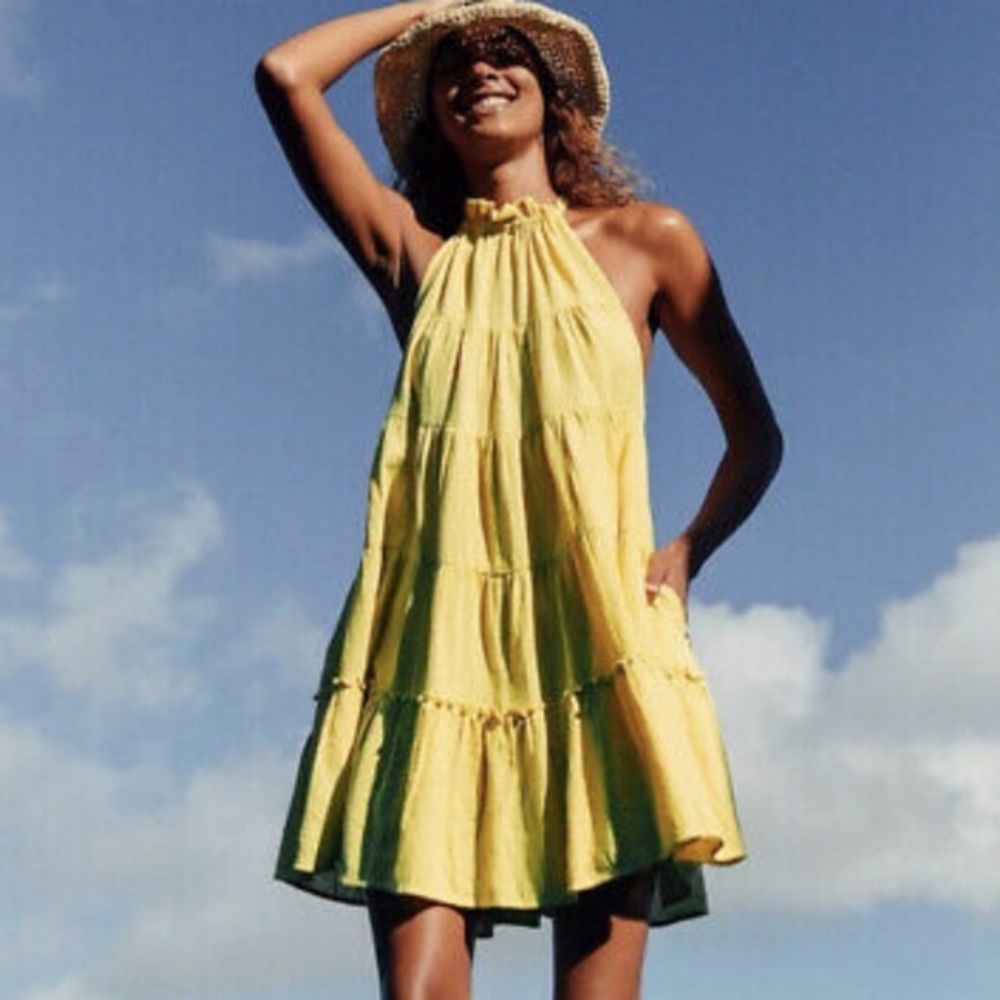Free People Lera Ruffle Trapeze Dress